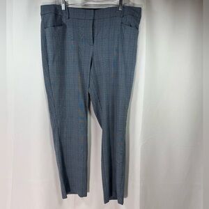 Lane Bryant Straight Leg Blue Plaid Pants 18